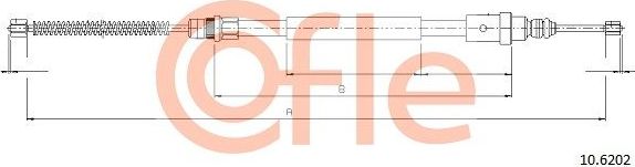 Трос ручника (тросик ручного тормоза) Cofle. Артикул 92.10.6202