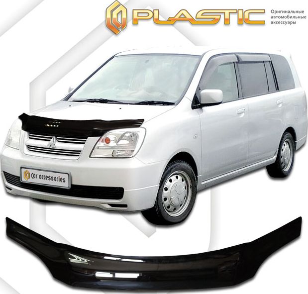Дефлектор СА Пластик для капота (Classic черный) Mitsubishi Dion 2002-2005. Артикул 2010010105464