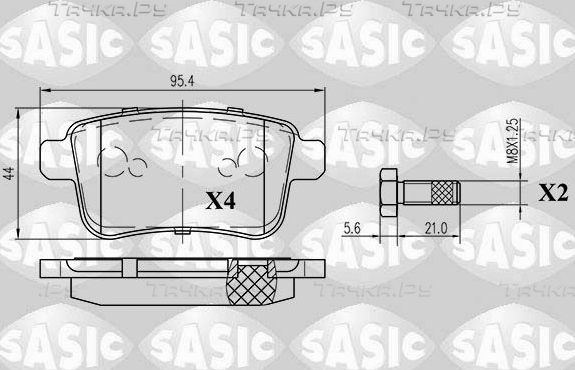 Тормозные колодки Sasic задние для Renault Kangoo II 2008-2026. Артикул 6214020