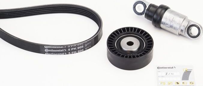 Приводной ремень поликлиновой с роликами (комплект) ContiTech. Артикул 5PK906K2