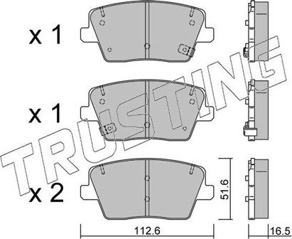 Тормозные колодки Trusting. Артикул 1242.0