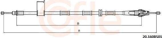 Трос ручника (тросик ручного тормоза) Cofle. Артикул 92.20.160B501