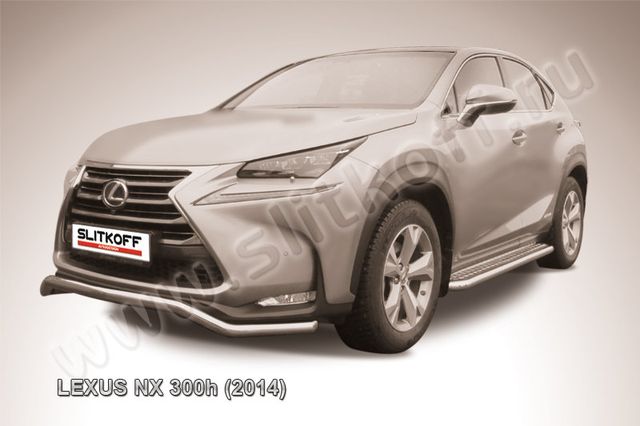Защита Slitkoff переднего бампера d57 Волна для Lexus NX 300H 2014-2026. Артикул z