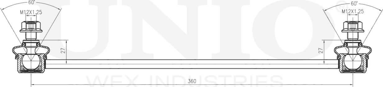 Тяга/стойка стабилизатора (Unio). Артикул SSP-50037