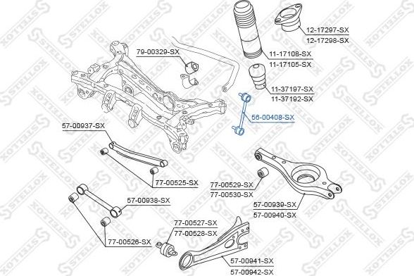 Стойка (тяга) стабилизатора Stellox. Артикул 56-00408-SX