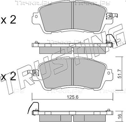 Тормозные колодки Trusting передние для Mazda 2 III (DJ) 2014-2026. Артикул 1085.0
