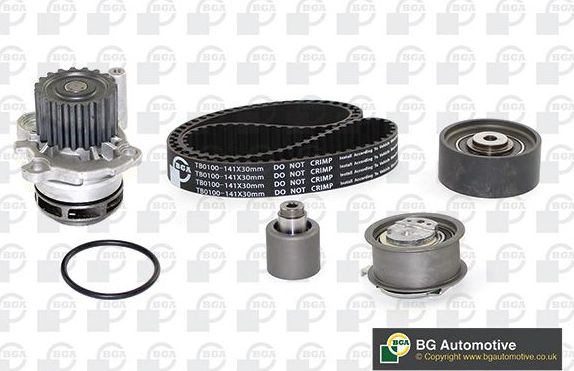 Помпа (водяной насос) с комплектом ремня ГРМ BGA для Jeep Compass I 2006-2016. Артикул TB0130CPK