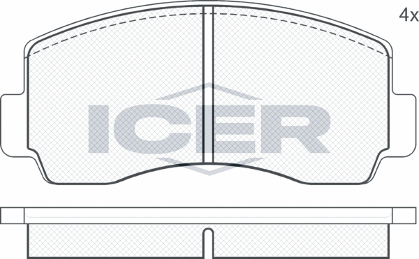 Тормозные колодки Icer передние для Toyota Celica II (A40, A50) 1977-1981. Артикул 180207