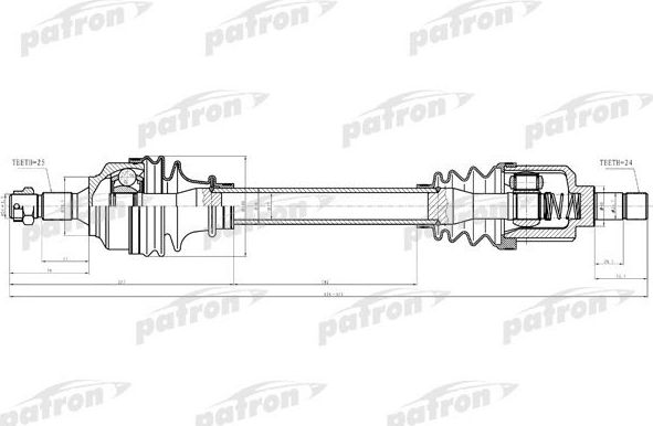 Полуось (привод в сборе, приводной вал) Patron. Артикул PDS0282