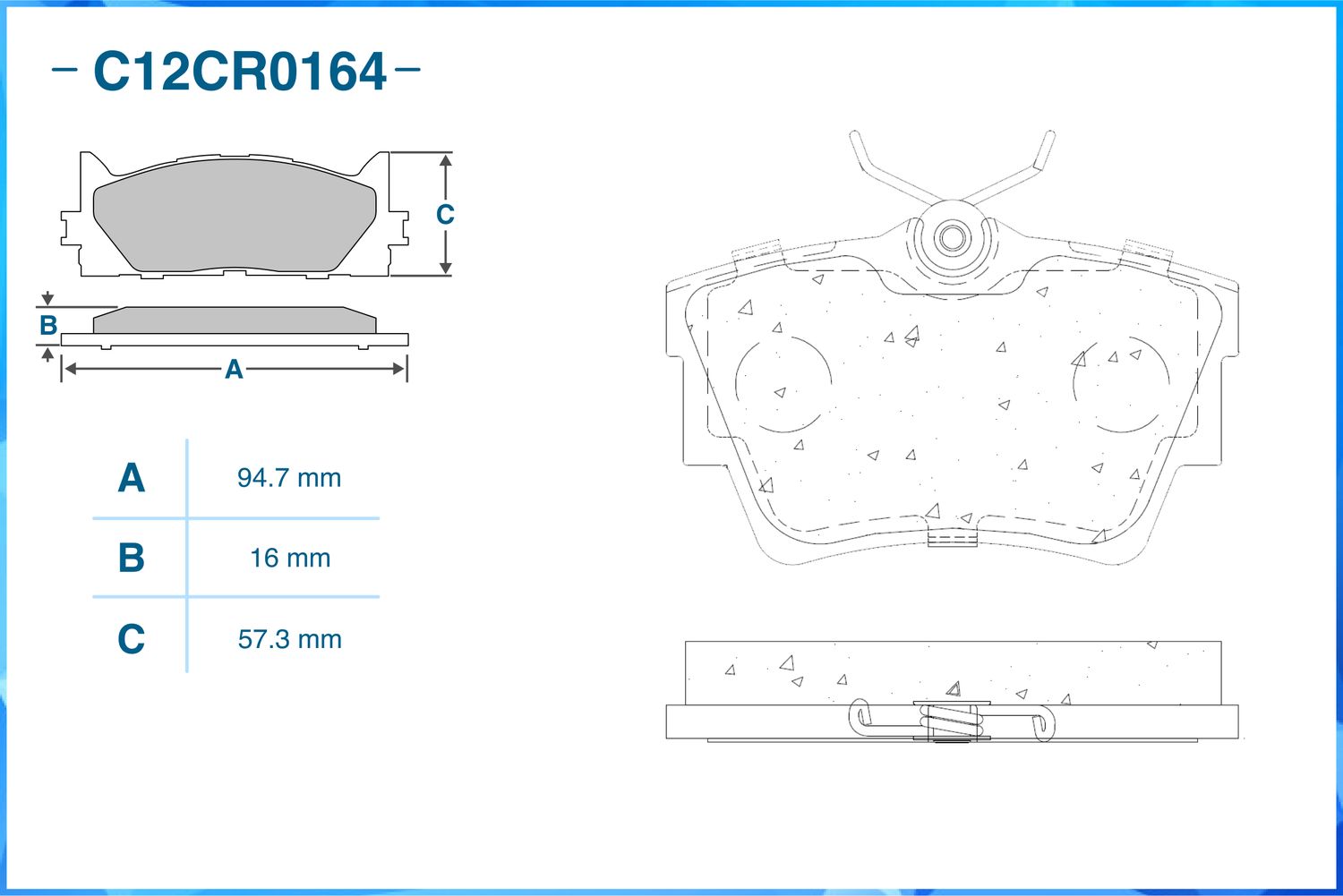 Колодки тормозные задние, Low Metallic, GENERAL MOTORS (Cworks). Артикул C12CR0164