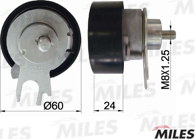 Натяжной ролик (натяжитель) ремня ГРМ Miles для Audi A2 2000-2005. Артикул AG02061