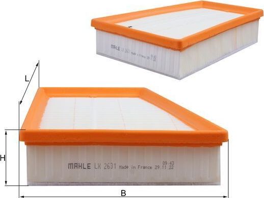 Воздушный фильтр Mahle. Артикул LX 2631