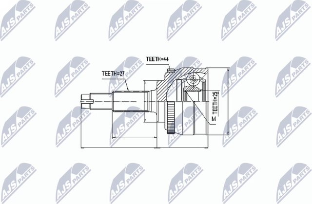 Шрус наружный (граната) NTY передний для Nissan Avenir W11 1997-2005. Артикул NPZ-NS-001