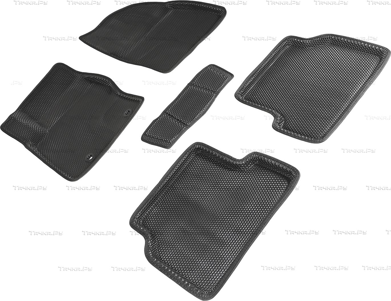 Коврики Seintex 3D EVA Соты для салона Ford Focus II 2008-2011 ЧЕРНЫЕ. Артикул 95250