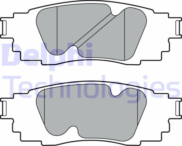 Тормозные колодки Delphi (Low-Metallic) задние для Lexus RX IV 2015-2026. Артикул LP3392