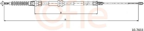 Трос ручника (тросик ручного тормоза) Cofle. Артикул 10.7433
