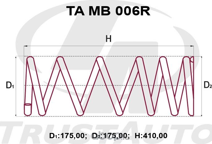 Пружина подвески усиленная () (Trustauto). Артикул TAMB006R