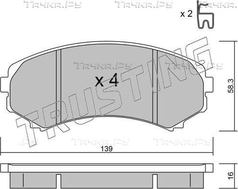 Тормозные колодки Trusting передние для Mitsubishi Pajero IV 2007-2026. Артикул 414.0