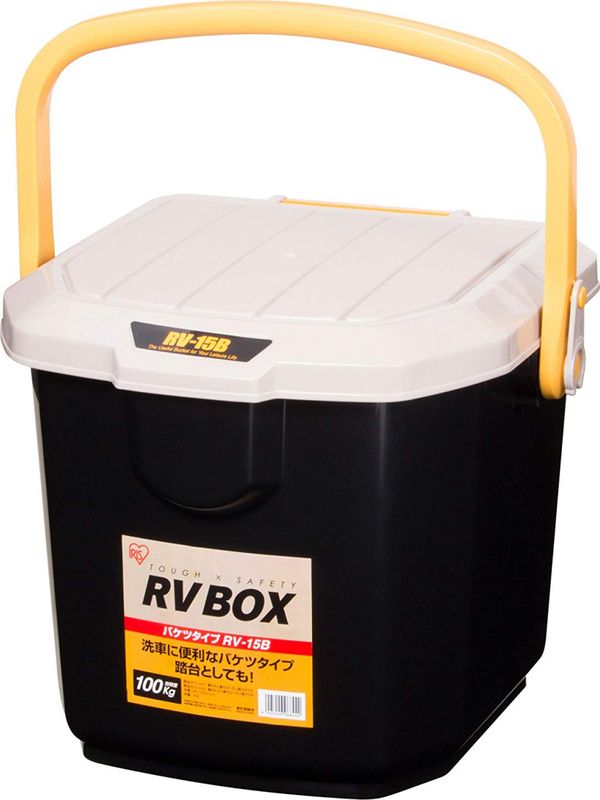 Ящик экспедиционный Iris Ohyama RV BOX Bucket 15B, ORCHER/BLACK, 15 литров 34x31,5x27,5 см.. Артикул Bucket 15BO
