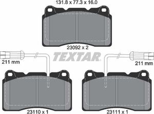 Тормозные колодки Textar Q+ передние для Alfa Romeo 159 2005-2012. Артикул 2309201