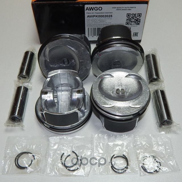 4 шт. порш., кольца, пальцы 0,25 (комплект) AWPK0002025 (Awgo) Awgo. Артикул AWPK0002025