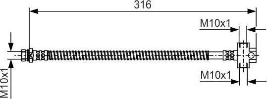 Тормозной шланг Bosch задний внутренний для Hyundai Terracan I 2001-2006. Артикул 1 987 481 A65