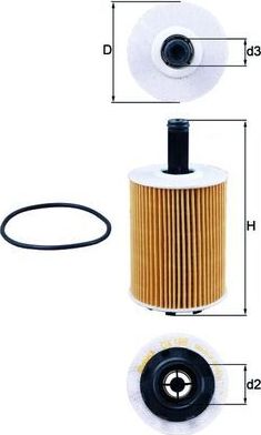 Масляный фильтр Mahle-Knecht для Audi A2 2000-2005. Артикул OX 188D