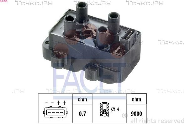 Катушка зажигания Facet Made in Italy - OE Equivalent для Renault Laguna II 2001-2007. Артикул 9.6265
