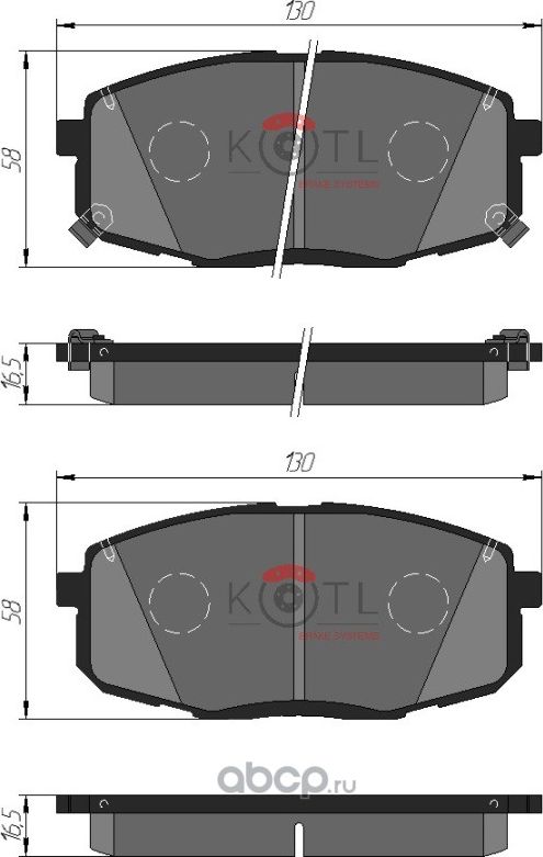 Колодки тормозные дисковые передние к-т HYUNDAI i30 07-/KIA СEED 07-/CARENS 02- (Kotl) Kotl. Артикул 3450kt