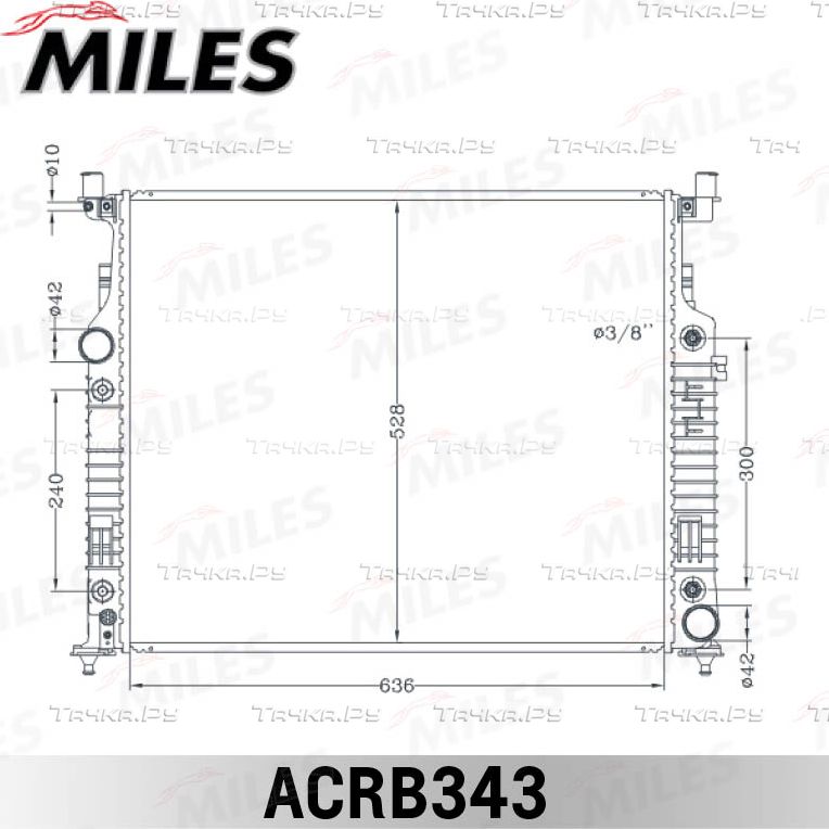 Радиатор охлаждения двигателя Miles (алюминий). Артикул ACRB343