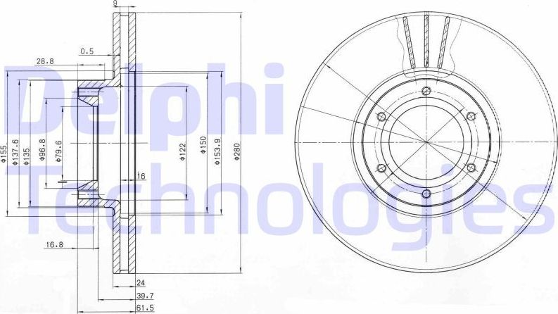 Тормозной диск Delphi. Артикул BG3553