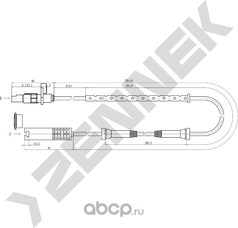 Датчик ABS задний левый/правый BMW 5 E39 95-04 (Zennek). Артикул DAS0036