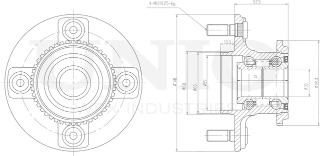 Ступица колеса с интегрированным подшипником (Unio). Артикул HUB-20079