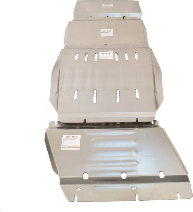 Защита алюминиевая Alfeco для картера, КПП и РК Cadillac Escalade IV 2014-2020. Артикул ALF.37.06-07-08al