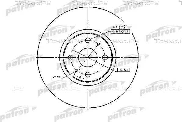 Тормозной диск Patron передний для Hyundai Sonata IV (EF) 1998-2001. Артикул PBD4158