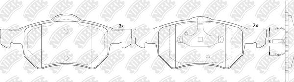 Тормозные колодки NiBK передние для Chrysler Voyager IV 2000-2008. Артикул PN0835