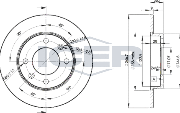 Тормозной диск Icer. Артикул 78BD4746-2