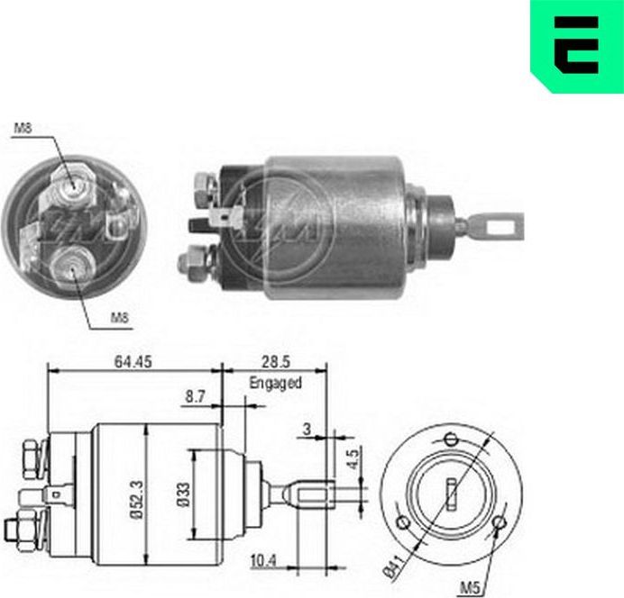 Втягивающее реле стартера Era. Артикул ZM374