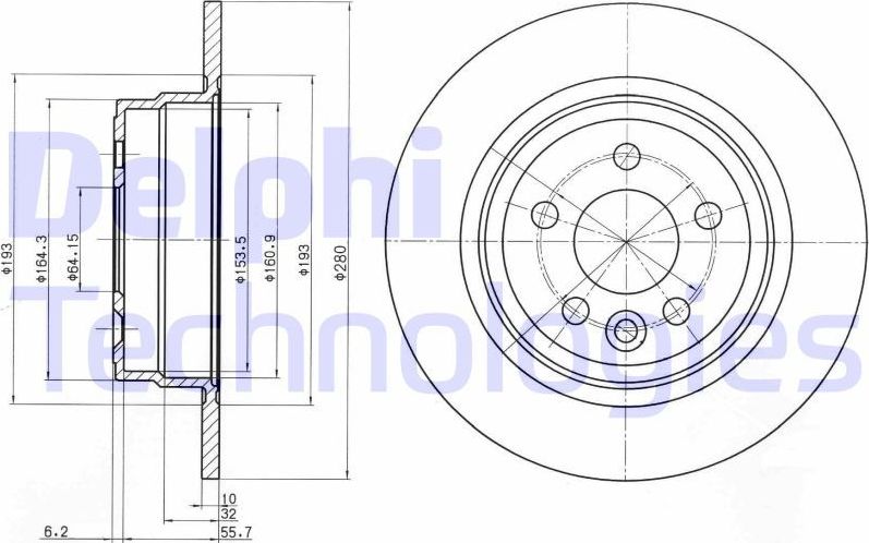 Тормозной диск Delphi. Артикул BG3550