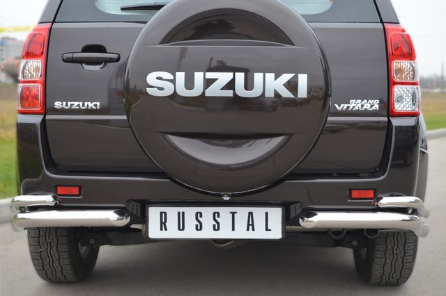 Защита RusStal заднего бампера d63х42 (дуга) для Suzuki Grand Vitara 5-дв. 2012-2015. Артикул SVZ-001099