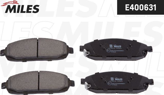 Тормозные колодки Miles (Low-Metallic) передние для Jeep Commander XK, XH 2005-2010. Артикул E400631
