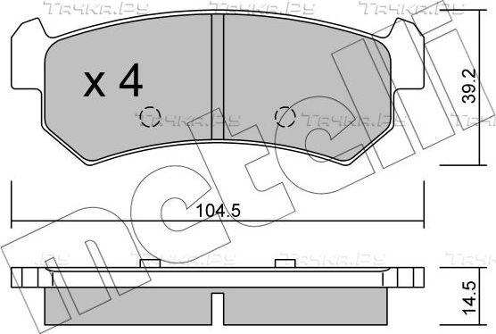 Тормозные колодки Metelli задние для Daewoo Lacetti 2004-2006. Артикул 22-0511-0