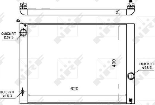 Радиатор охлаждения двигателя NRF (алюминий). Артикул 53724