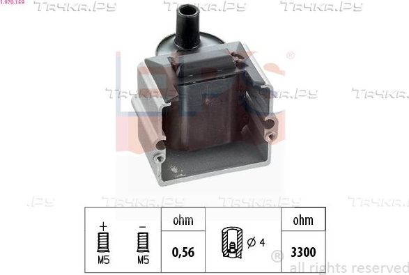 Катушка зажигания EPS Made in Italy - OE Equivalent для SEAT Toledo I 1991-1999. Артикул 1.970.159