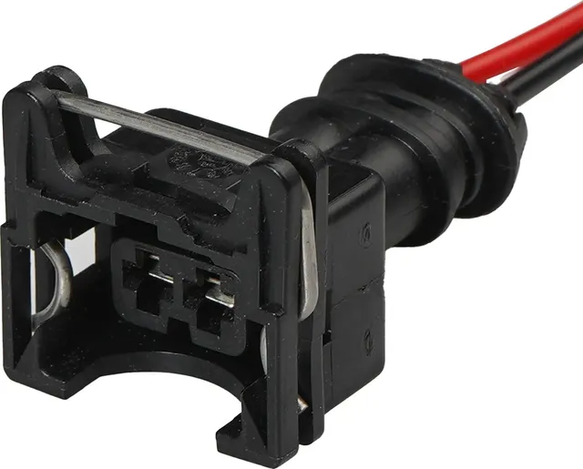 Разъём 2 pin с проводами для форсунки Лада для дат. темп. охл. жидк. ГАЗ для дат. полож. коленв. H (Airline). Артикул AECC034