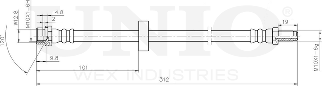Шланг тормозной (Unio). Артикул BRH-10069