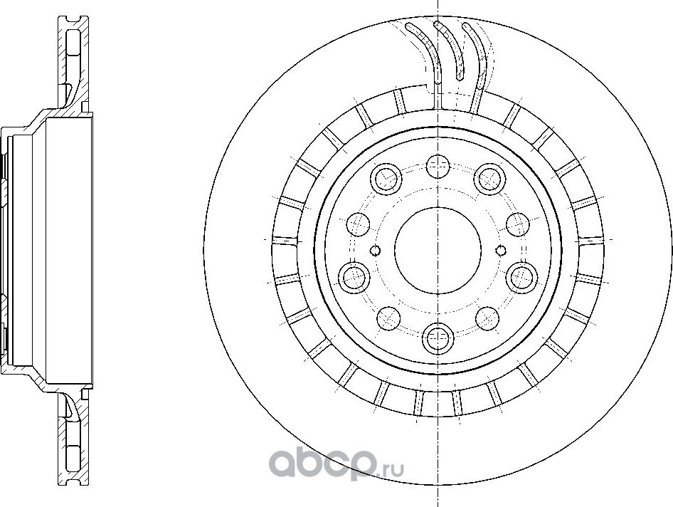 Диск тормозной задний левый (G-Brake). Артикул GR20809