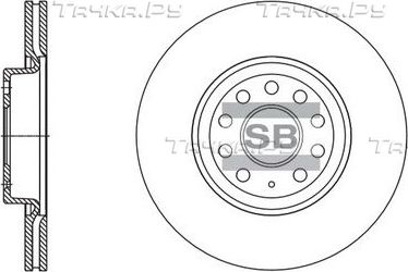 Тормозной диск Sangsin Hi-Q передний для Volkswagen Passat B7 2010-2015. Артикул SD5409