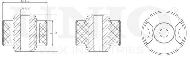 Сайлентблок рычага подвески (Unio). Артикул RMP-20077