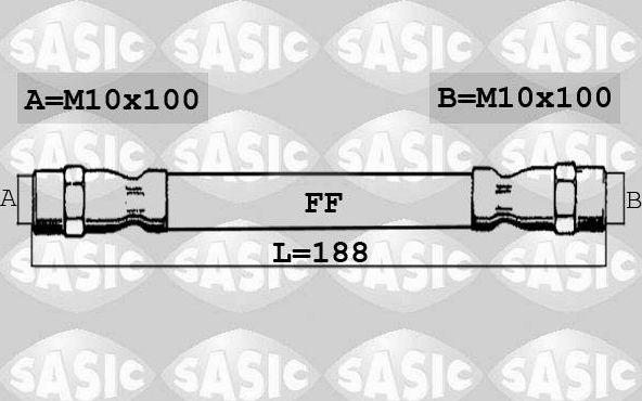 Тормозной шланг Sasic задний для Renault Wind 2010-2013. Артикул 6604002